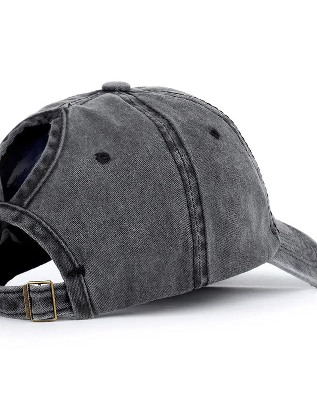 Washed Ponytail Baseball Cap