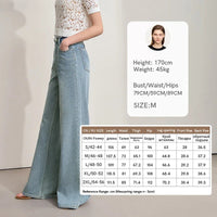 Versatile Denim Low Waist Thin Wide Leg Pants