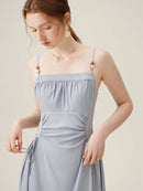 Pleated Floral Long Slimming Skirt