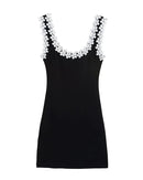 Square Collar Sleeveless Backless A-Line Mini Dress