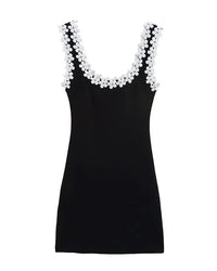 Square Collar Sleeveless Backless A-Line Mini Dress
