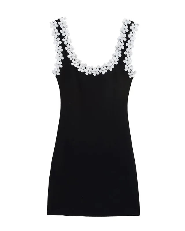 Square Collar Sleeveless Backless A-Line Mini Dress