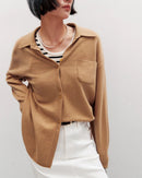 Loose-Fit Mid-Length Knitted Cardigan