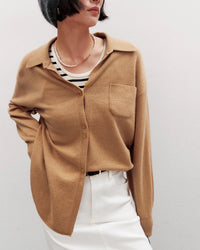 Loose-Fit Mid-Length Knitted Cardigan