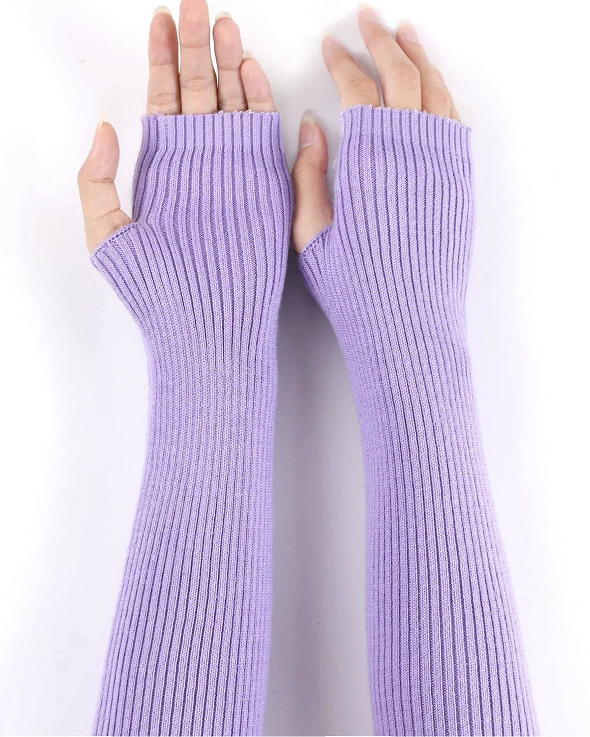 Ribbed Fingerless Arm Warmers