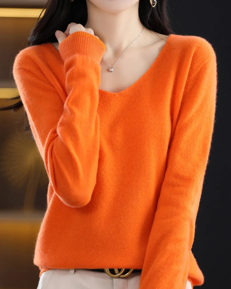 Merino Wool V-Neck Sweater