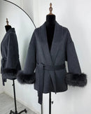 Double-Faced Wool Blend Short Coat