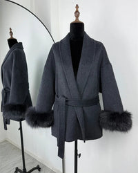 Double-Faced Wool Blend Short Coat