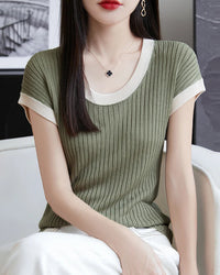 Round Neck Slim Fit Sleeveless Knit Top