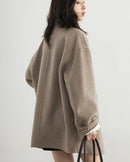 Wool-Blend Double-Breasted Midi Overcoat