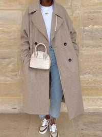 Double Breasted Oversized Long Wool Coat