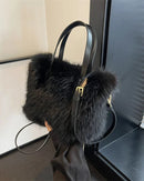 Soft Faux Fur Bucket Tote