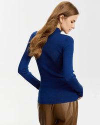 Simple Slim-Fitting Wool Turtleneck Sweater