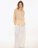 Retro V-Neck Sun Protection Long-Sleeved Shirt