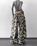 Relaxed Camo High Waist Trousers
