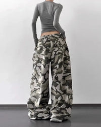 Relaxed Camo High Waist Trousers