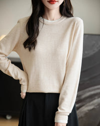 Layered-Look Wool-Blend Knit Top