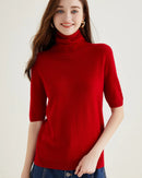Merino Wool Half-Sleeve Turtleneck