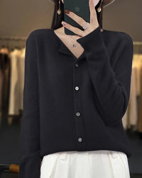 Pure Wool O-Neck Cardigan