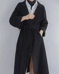 Relaxed Belted Wool Blend Coat