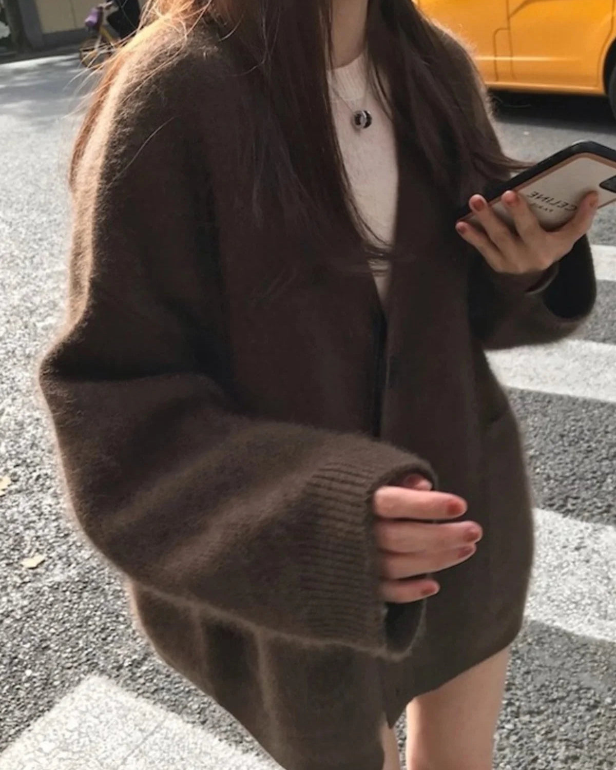 Mid-Length Cashmere V-Neck Cardigan