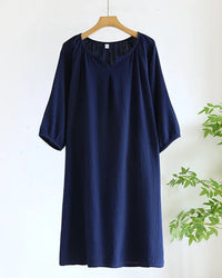 Cotton Crepe Solid Nightgown