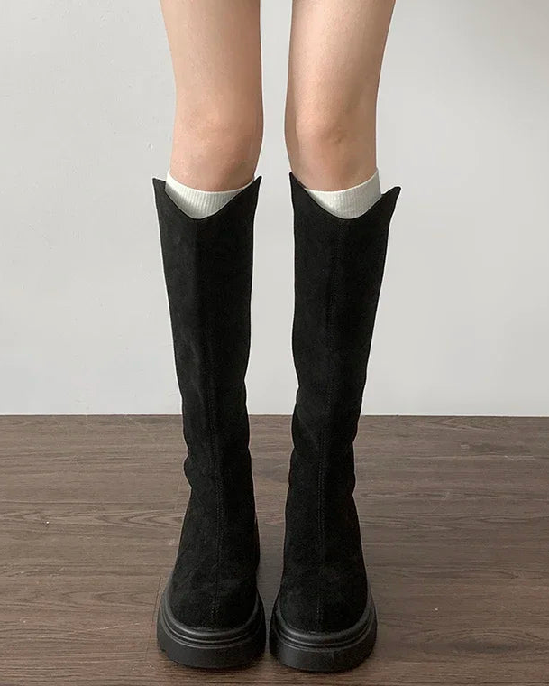 Stretch Knee-High Boots