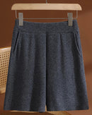 Merino Wool High-Waist Knit Shorts