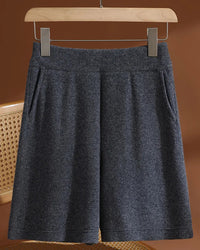 Merino Wool High-Waist Knit Shorts