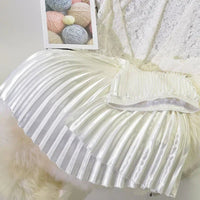 Velvet High Waist Pleated Skirt