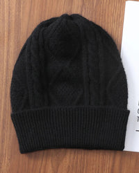 Diamond-Knit Wool Beanie