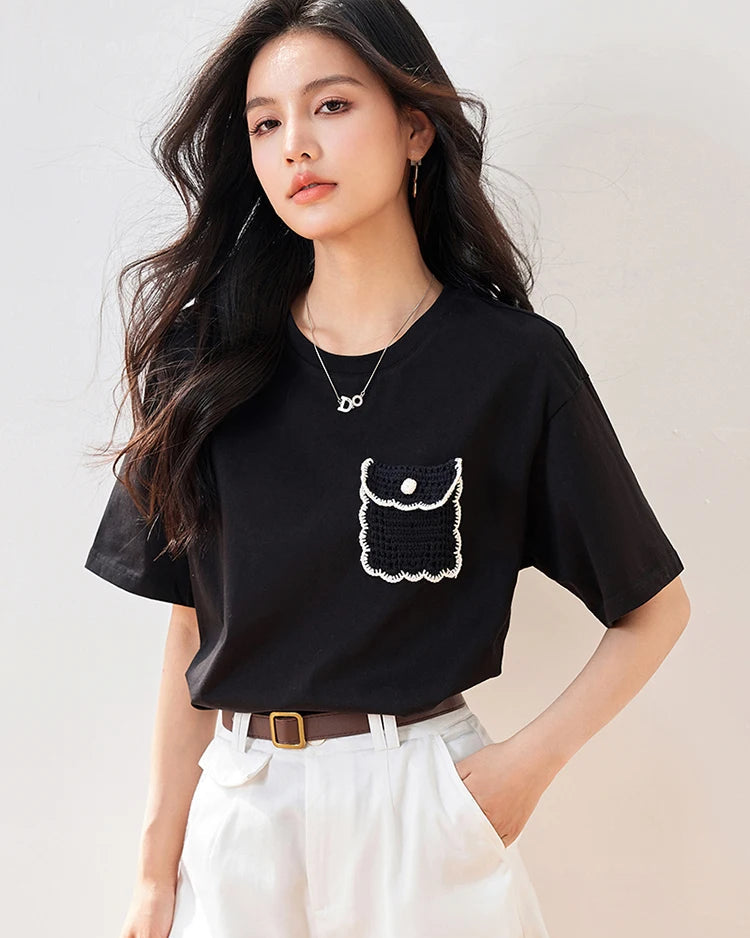 Relaxed-Fit Crew Neck Casual Tee
