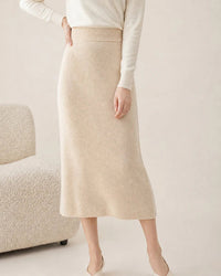 Cashmere A-Line Midi Skirt