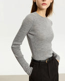 Simple Slim-Fit Wool Crewneck Sweater