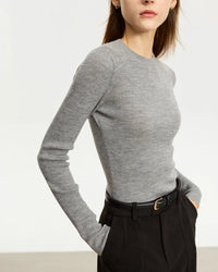Simple Slim-Fit Wool Crewneck Sweater