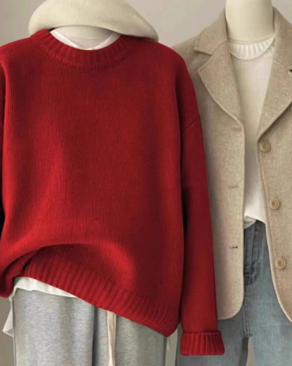 Soft Waxy Round Neck Cashmere Sweater