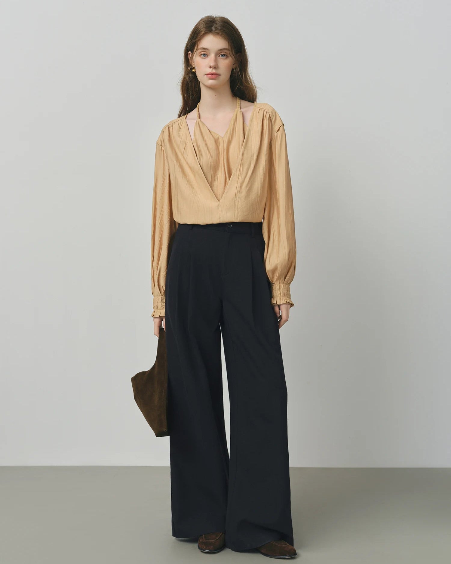 Retro Loose-Fitting Pleated Wide-Leg Casual Pants