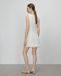 High-End Boat Neck Petal Design Dress