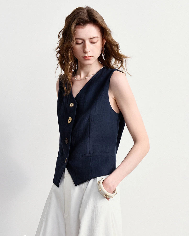 Woven Ease Knit Sleeveless Vest