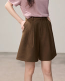 High-Waisted A-Line Straight Leg Shorts
