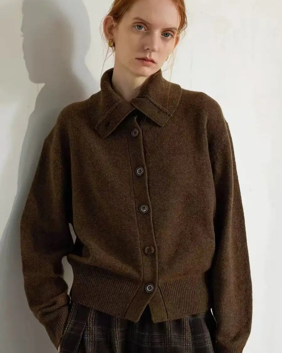 Heavyweight Single-Breasted Cashmere Turtleneck Cardigan
