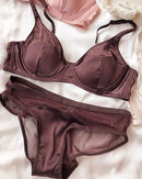 Ice Silk Comfortable Push-Up Bra Set