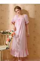 Palace Style Short Sleeve Cotton Pajama Dress