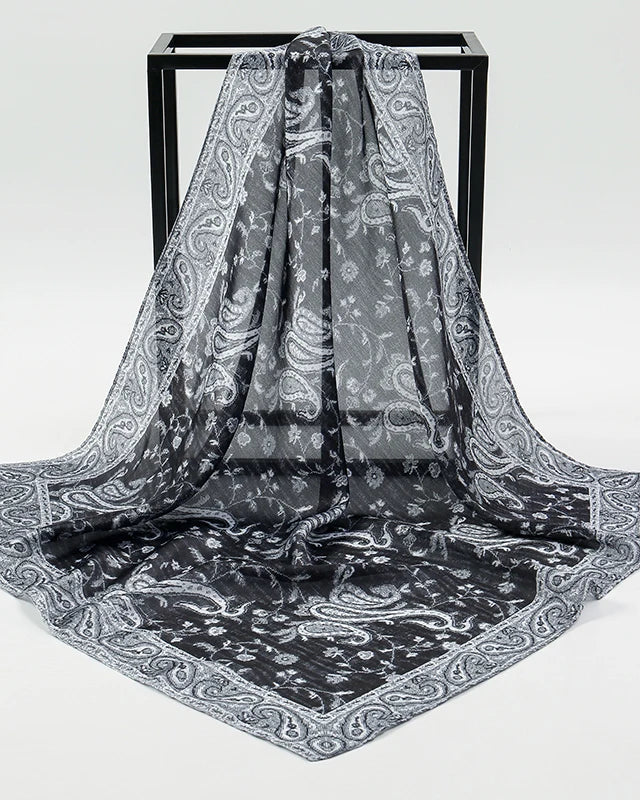 Printed Square Scarf Shawl & Headband