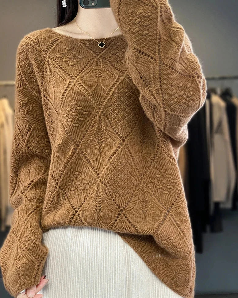 Crochet Hollow Knit Wool Sweater