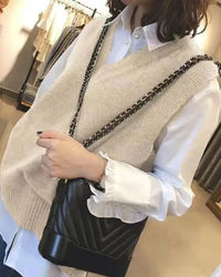 Heavyweight V Neck Knit Vest