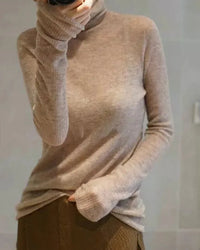 Stretch Wool Turtleneck Sweater