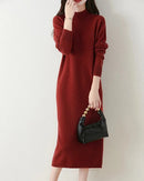 Merino Wool Mock Neck Knit Dress