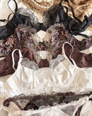 Ultra-Thin Sexy Satin Lace Patchwork Bra Set