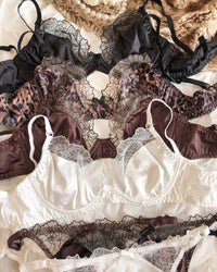 Ultra-Thin Sexy Satin Lace Patchwork Bra Set